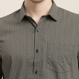 Turtle Grey Cotton Regular Fit Printed Shirt image 5