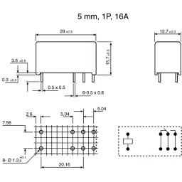 RS PRO PCB Mount Power Relay 12V dc Coil 16A Switching Current SPDT image 4