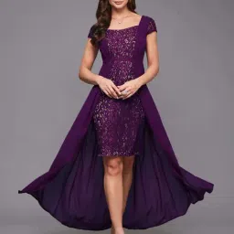 Miss Chase Purple Embellished Dress-picture-36