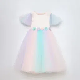 Blue Giraffe Girls Multi Regular Fit Solid Dress-image-69