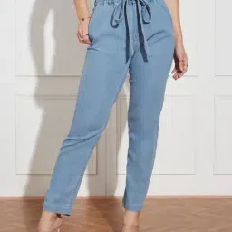 Miss Chase Light Blue Denim Solid Jeans-picture-33