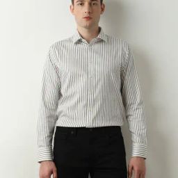 SELECTED HOMME Beige Slim Fit Striped Shirt-picture-33