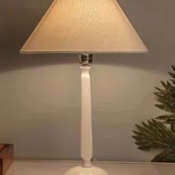 Homesake White Solid Bedside Standard Table Lamp with Shade-picture-48