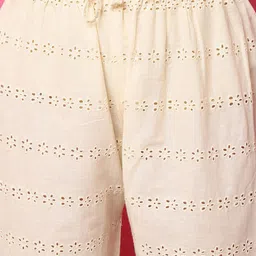 TAG 7 Women Flared Ethnic Schifflie Cotton Palazzos image 4