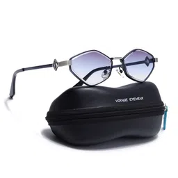 Voyage Unisex Blue Lens & Blue Oval Sunglasses with UV Protected 2697MG7522 image 2