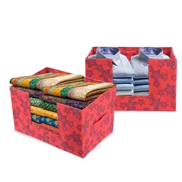 Kuber Industries Red & Blue 3 Pieces Printed Cloth Organisers image 5