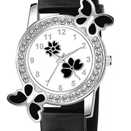 CSAMON Women pack of 2 Embellished Dial & Straps Analogue Watch 328 BLK WH 315 BLK image 3