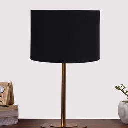 Devansh Black Wood Contemporary Cylindrical Shaped Table Lamp-picture-25