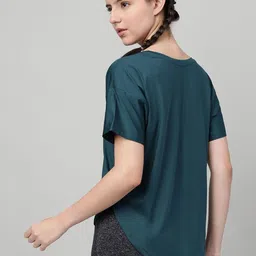 MKH Women Typography Printed Drop-Shoulder Sleeves Dri-FIT T-shirt image 4