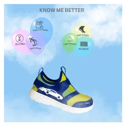 KazarMax Car Printed Colour Mixed Glow In The Dark Ultra Runner Shoes - Lemon Yellow image 3