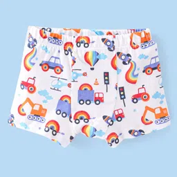 Babyhug 100% Cotton Knit Trunks Car Print Pack of 3 - Multicolour image 2