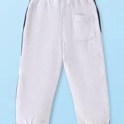 Babyhug Terry Knit Full Length Lounge Pant Text Print - Grey image 2