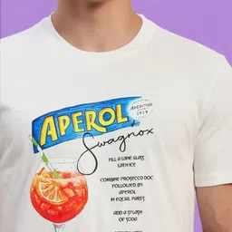 SWAGNOX Men Printed Applique T-shirt image 4