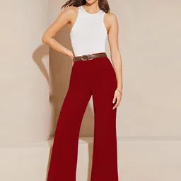 SWADESI STUFF Women Relaxed Easy Wash Wide Leg Trousers-image-58