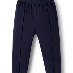 Mark & Mia Full Raglan Sleeves Winter Wear Polo T-Shirt & Joggers Set With Panda Applique - White & Navy Blue image 4