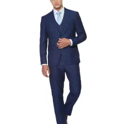 Louis Philippe Navy Slim Fit Three Piece Suit-picture-22