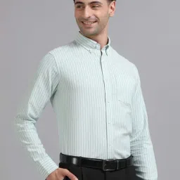 The Formal Club Sage Green Comfort Fit Striped Shirt-picture-25