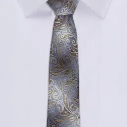 Peter England Grey Embroidered Tie image 2
