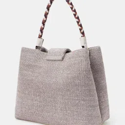 Accessorize London Grey Woven Shoulder Bag image 3
