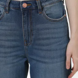 Only Blue Blended Distressed Regular Fit High Rise Jeans image 5