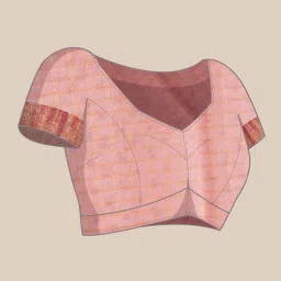 Silk Land Pink Floral Print Saree With Blouse image 5