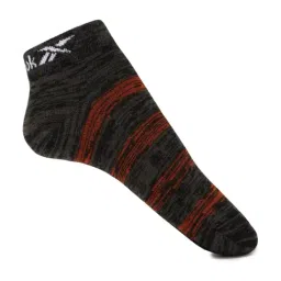 Reebok Multicolor Striped Large Cotton Ankle Length Socks - Pack of 3 image 2