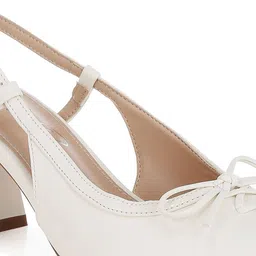 London Rag Women Pointed Toe Slingback Kitten Heel Mules image 4