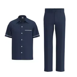 Numode Nursing Staff Scrub Uniform Poly Viscose Navy Half Sleeve for Men Size L, NM10045 image 1