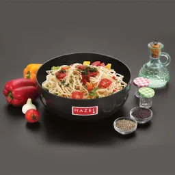 HAZEL 3mm Hard Anodised Tasra Aluminium Frying Tasla Kadai with Induction base, 4000 ml,Black-picture-23