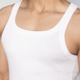 XYXX Black Knight & Polar White Cotton Regular Fit Vests - Pack Of 2 image 5