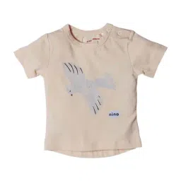 Nino Bambino Kids Peach & Blue Cotton Printed T-Shirt-picture-37