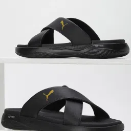 Puma Men's Softride Seave Black Cross Strap Sandals image 5