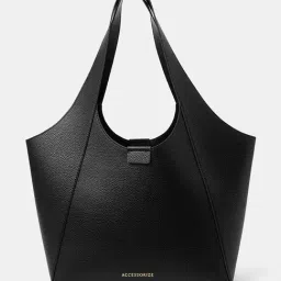 Accessorize London Black Textured Shoulder Bag image 3