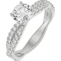 Emori 14k White Gold & Diamond Alia Twisted Band Solitaire Ring-picture-13