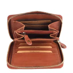 KOMPANERO MARQUIS Tan Textured Zip Around Wallet for Women image 5