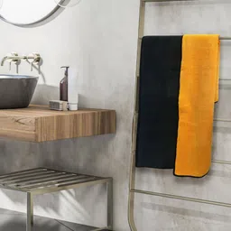 Myntra Elegant Homes Orange & Black 1 Printed Other 650 GSM Bath Towel-picture-35