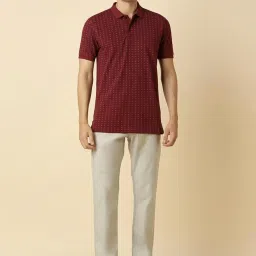 Allen Solly Red Cotton Regular Fit Printed Polo T-Shirt image 5