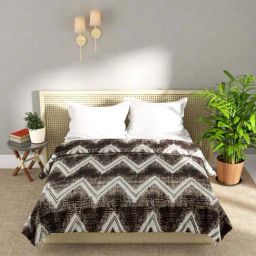 Bianca Nautical Brown Microfibre 250 GSM Double Bed Blanket-picture-5
