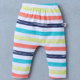 Bumzee Boys Orange & Multi Diaper Pants Leggings Pyjamas Pack Of 3 New Born image 5