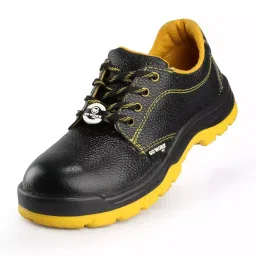 Go Work Gear Steel Toe Safety Shoes High Ankle Leather Size UK 9 Black and Yellow, REIPL-GOLD-BLK-YLW=9-picture-27