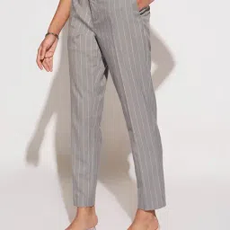 Annabelle by Pantaloons Ash Stripes Trousers image 3
