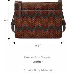 Fossil Taryn Brown Printed Medium Cross Body Bag image 5