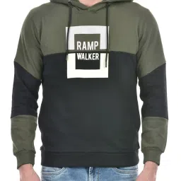 lawman pg3 Lawman Multicolored Cotton Regular Fit Colour Block Hooded Sweatshirts image 5