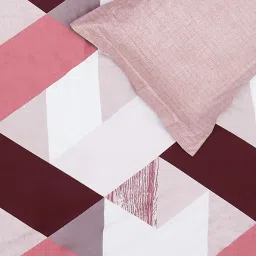 Monte Carlo Stanley Peach Polyester Printed 130 GSM King Fitted Bedsheet with 2 x Pillow Covers image 5