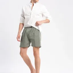 SHOWOFFFF Olive Cotton Slim Fit Printed Boxers image 5