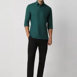 Van Heusen Green Cotton Slim Fit Shirt image 5