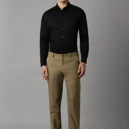Louis Philippe Brown Slim Fit Texture Trousers image 5