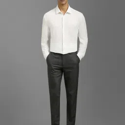 Louis Philippe Grey Slim Fit Trousers image 5