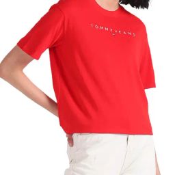 Tommy Hilfiger Deep Crimson Logo Relaxed Fit T-Shirt-picture-30