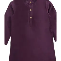 A.T.U.N. Kids Purple & White Regular Fit Full Sleeves Kurta Set image 3